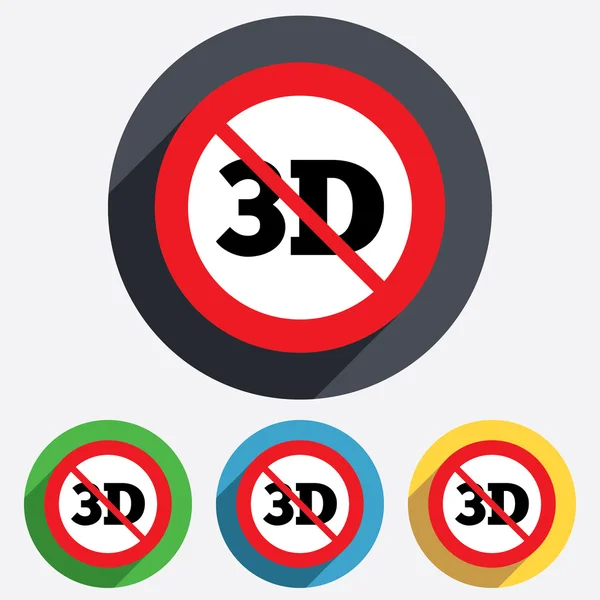 Tidak ada ikon tanda 3D. Simbol teknologi baru 3D . — Stok Foto