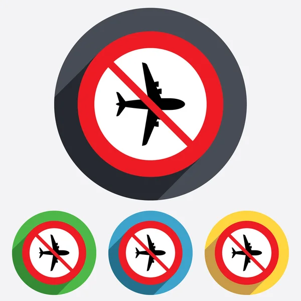 Nessun segno di aereo. Simbolo aereo. Icona di viaggio . — Foto Stock