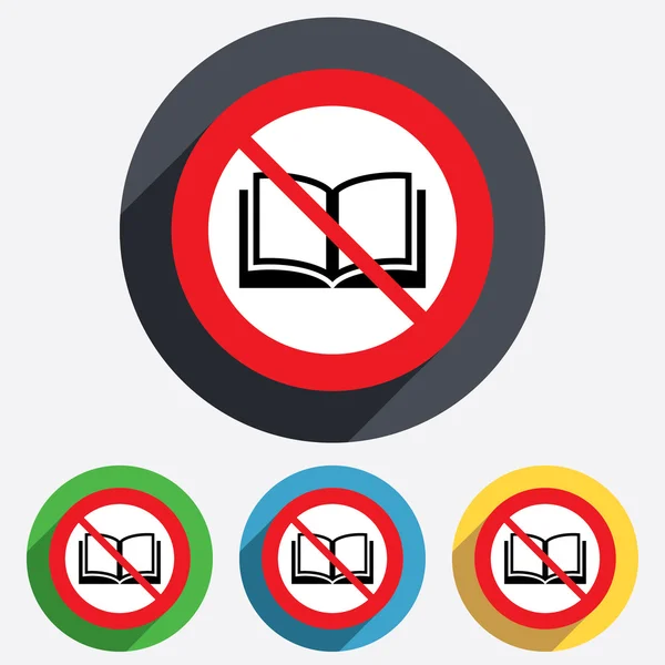 No hay icono de signo de libro. Símbolo libro abierto . — Foto de Stock