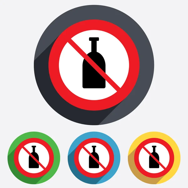 No hay icono de signo de alcohol. Símbolo de bebida. Botella . —  Fotos de Stock
