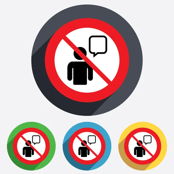 Geen chat teken pictogram. toespraak bubble symbool. — Stockfoto