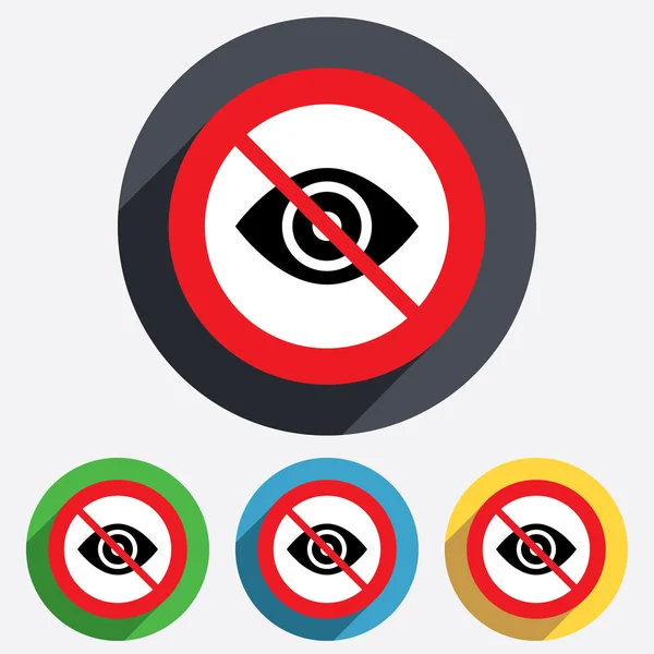 Non guardare. Icona del segno oculare. Pubblicare contenuti . — Foto Stock