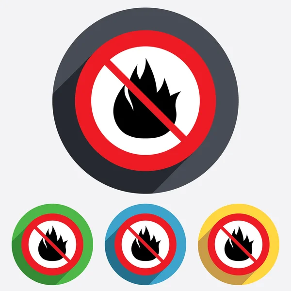 Geen brand vlam teken pictogram. vuur symbool. — Stockfoto