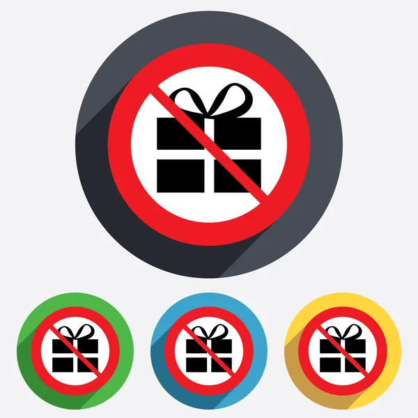 No Gift box sign icon. Present symbol. — Stock Photo, Image