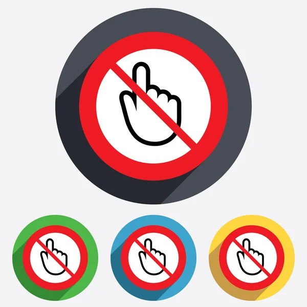 No toques. Icono de signo de cursor mano . —  Fotos de Stock