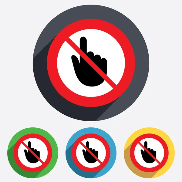 Nie wolno dotykać. ikona strony kursora znak. — Stockfoto