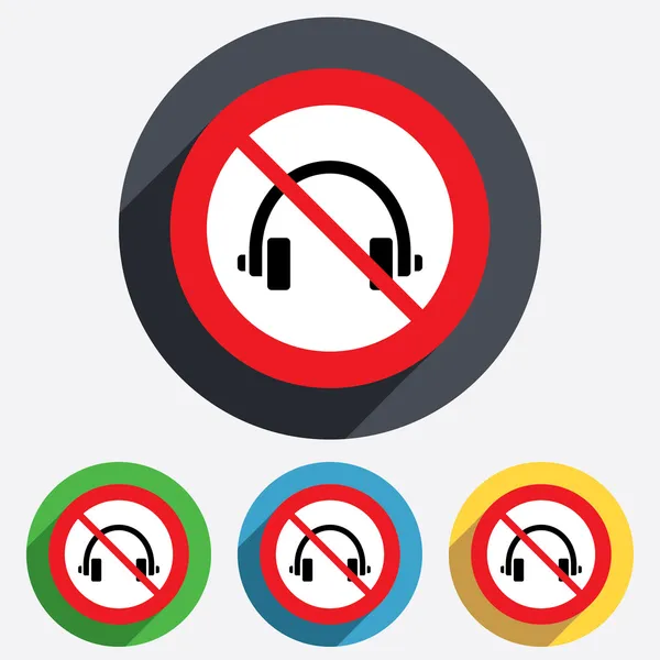 Geen hoofdtelefoon ondertekenen pictogram. Oortelefoons knop. — Stockfoto