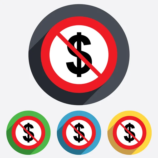 Geen dollarteken pictogram. USD valutasymbool. — Stockfoto