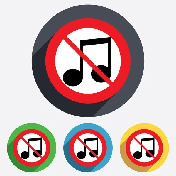 Geen notitiepictogram teken muziek. muzikale symbool. — Stockfoto