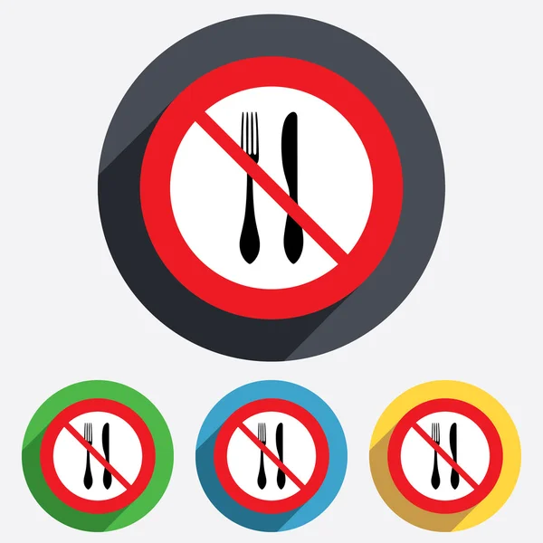 Eet geen teken pictogram. mes en vork symbool. — Stockfoto