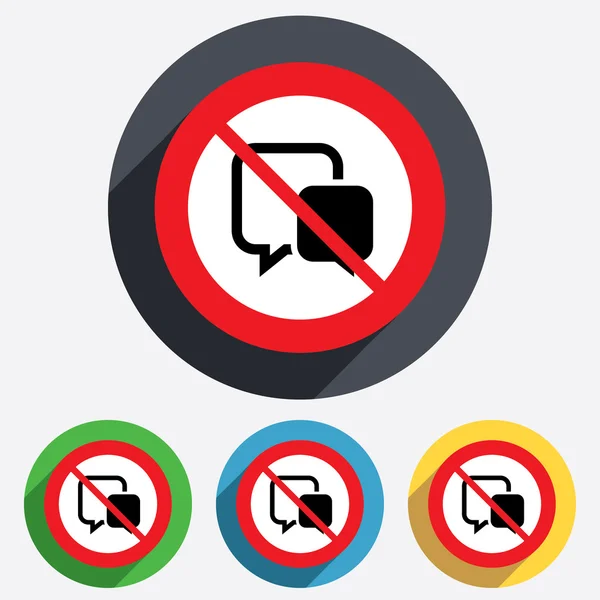 Do not talk. Chat sign icon. Speech bubbles. — Stock Photo, Image