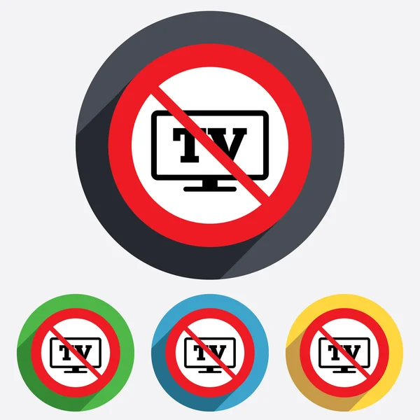 Tak ada ikon tanda di TV Widescreen. Set televisi . — Stok Foto