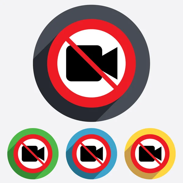 Do not record. Video camera sign icon. — Stock Photo, Image