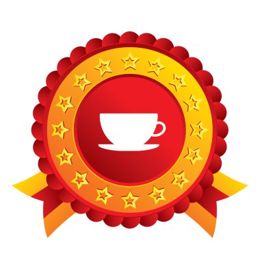 Kahve Kupası işareti simgesi. kahve düğmesi.