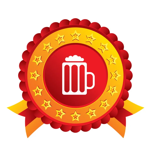 Glas bier gebarentaal icoon. Alcoholdrinksymbool. — Stockfoto