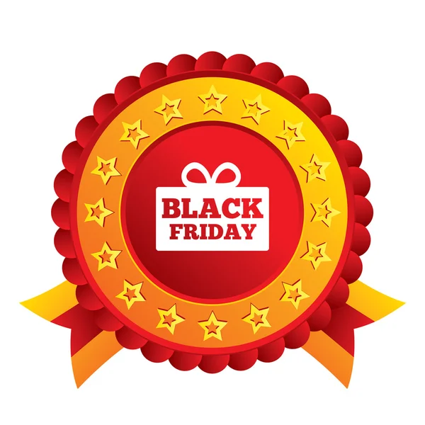 Icono de signo de regalo Viernes Negro. Símbolo venta . — Foto de Stock