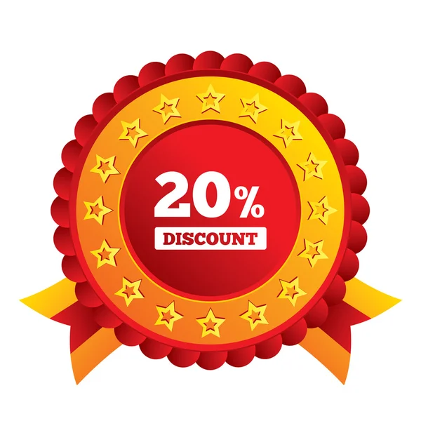 20 percent discount sign icon. Sale symbol. — Stock Photo, Image