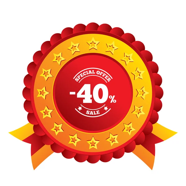 40 percent discount sign icon. Sale symbol. — Stock Photo, Image