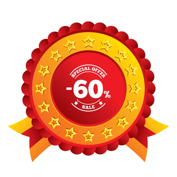 60 percent discount sign icon. Sale symbol. — Stock Photo, Image