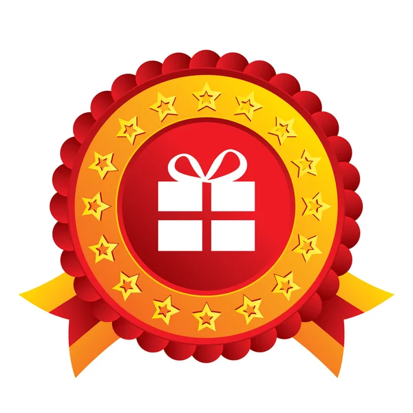 Gift box sign icon. Present symbol. — Stock Photo, Image