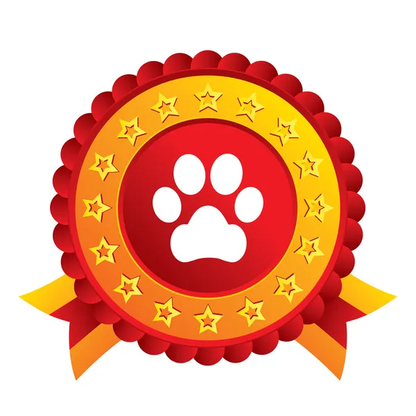 Kutya mancsa aláírás ikonra. Háziállat-szimbólum. — Stock Fotó