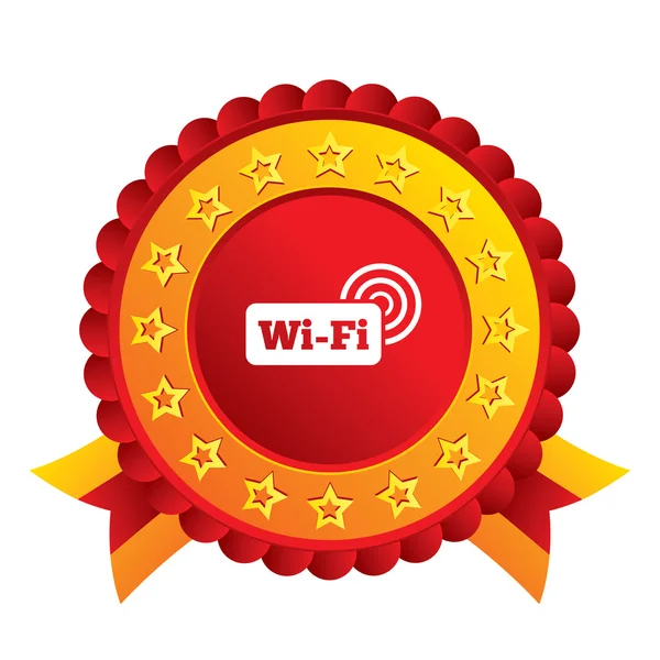 免费 wifi 上网的标志。wifi 符号。无线网络. — 图库照片