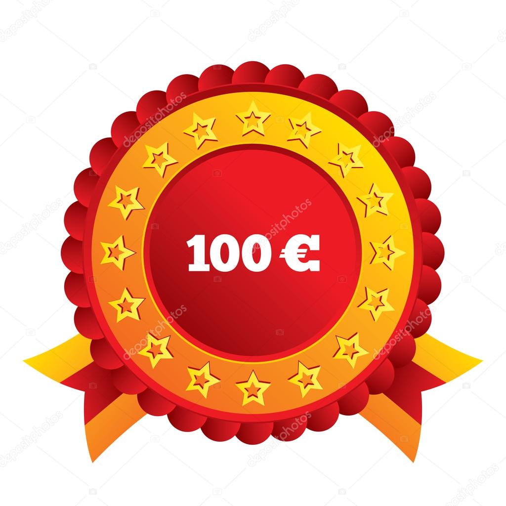 100 Euro sign icon. EUR currency symbol. Stock Illustration by