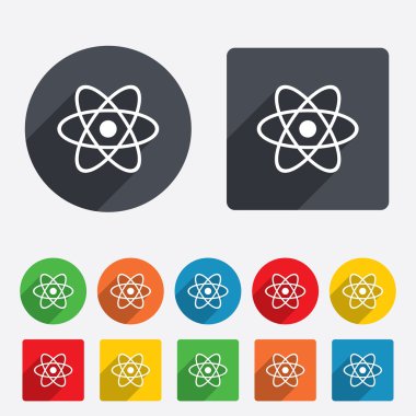 Atom işareti simgesi. Atom parçası sembol.