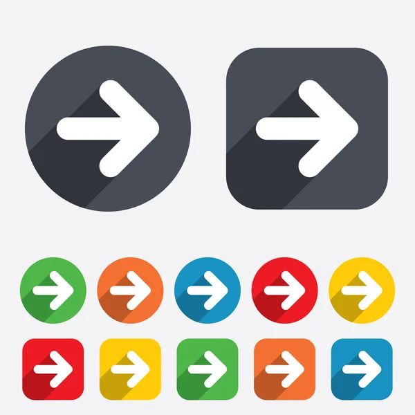 Pijlpictogram-teken. knop Volgende. navigatie symbool — Stockvector