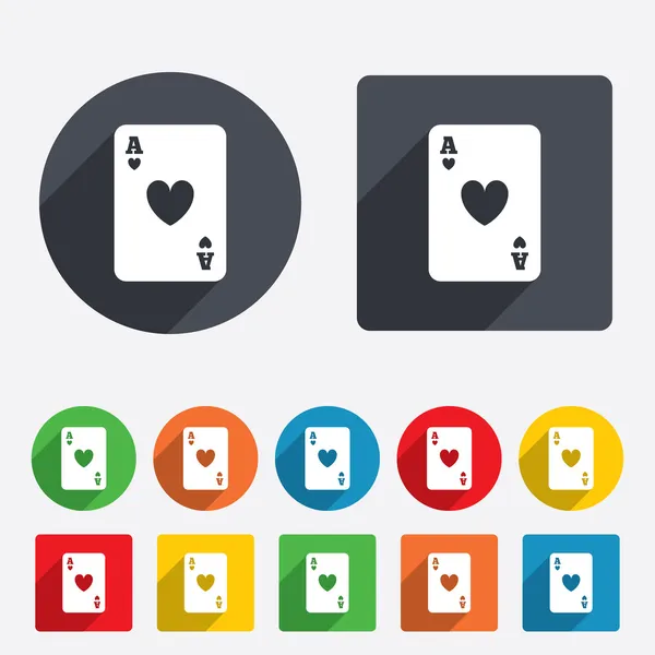 Icono de signo de casino. Símbolo de carta — Vector de stock