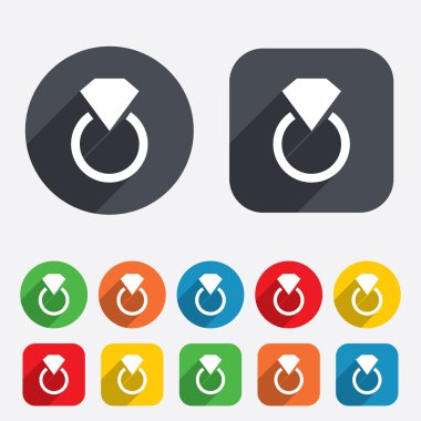 Takı işareti simgesi. elmas simgesi ile ring.