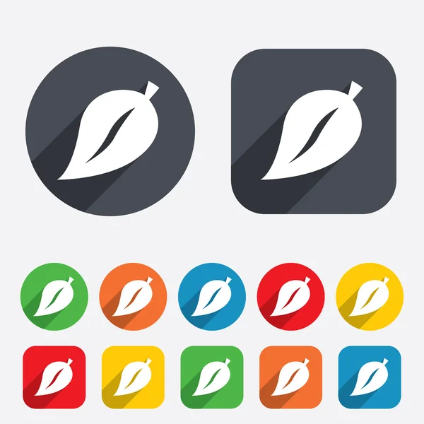 Leaf tecken ikon. Produktsymbol för färska. — Stock vektor