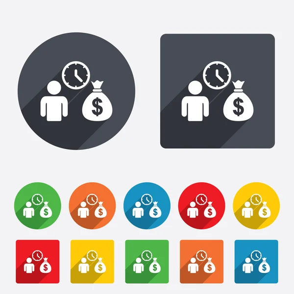 Bancaire leningen Meld pictogram. krijgen snel geldsymbool. — Stockvector