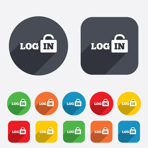 Login sign icon. Sign in symbol. Lock. — Stock Vector