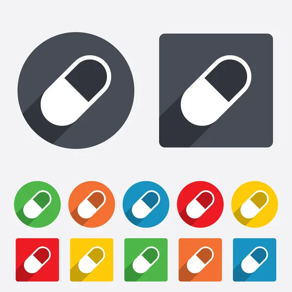 Medical pill sign icon. Drugs symbol. — Stock Vector