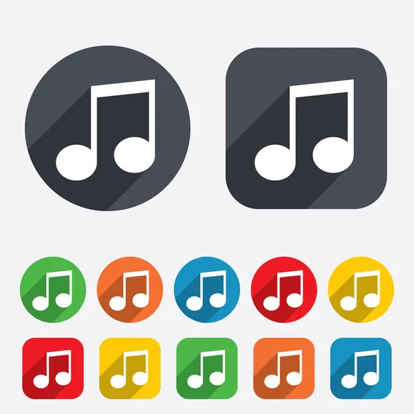 Musik tecken ikonen. musikaliska symbol. — Stock vektor