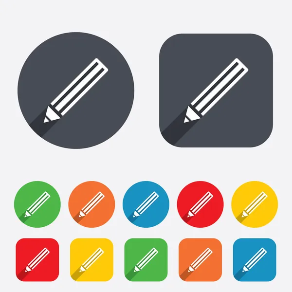 鉛筆の記号アイコン。[編集] ボタンのコンテンツ. — ストックベクタ