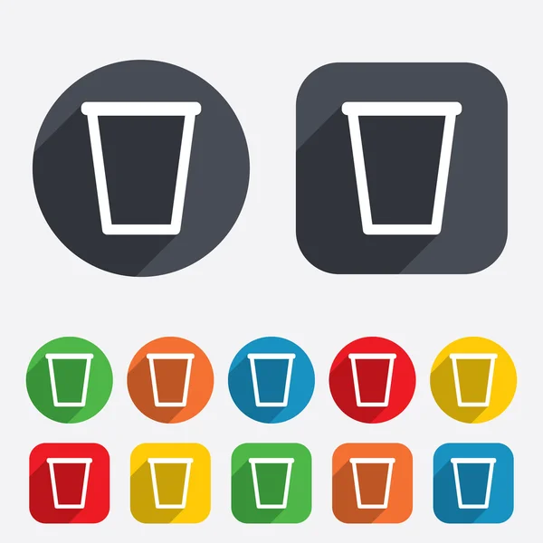 Recycle bin teken pictogram. afvalcontainer op wieltjes. — Stockvector