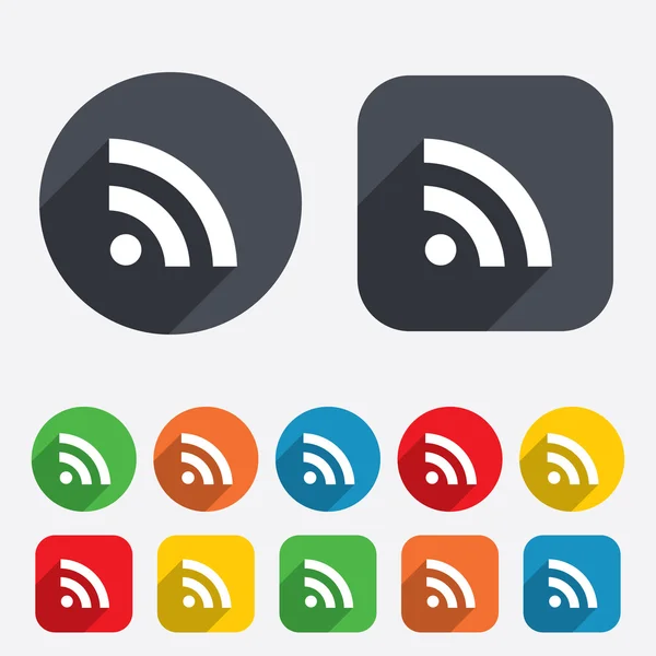 RSS segno icona. RSS feed simbolo . — Vettoriale Stock