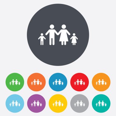 tam aile iki çocuk işareti simgesi.