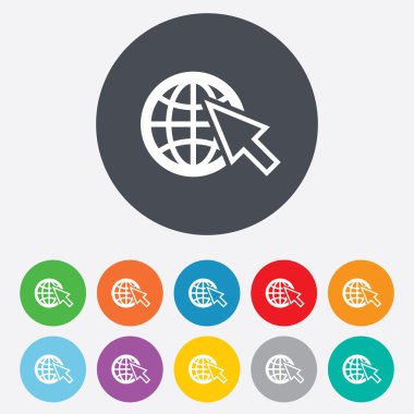 Internet işareti simgesi. world wide web simgesi.