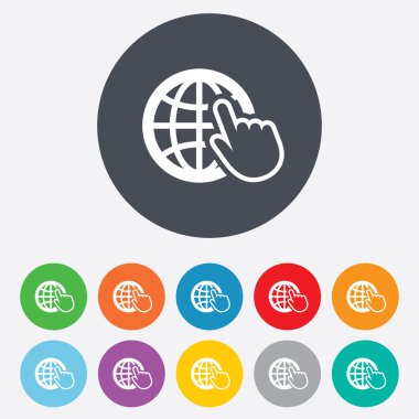 Internet işareti simgesi. world wide web simgesi.