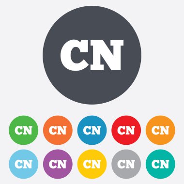 Çince dil işareti simgesi. CN Çin çeviri