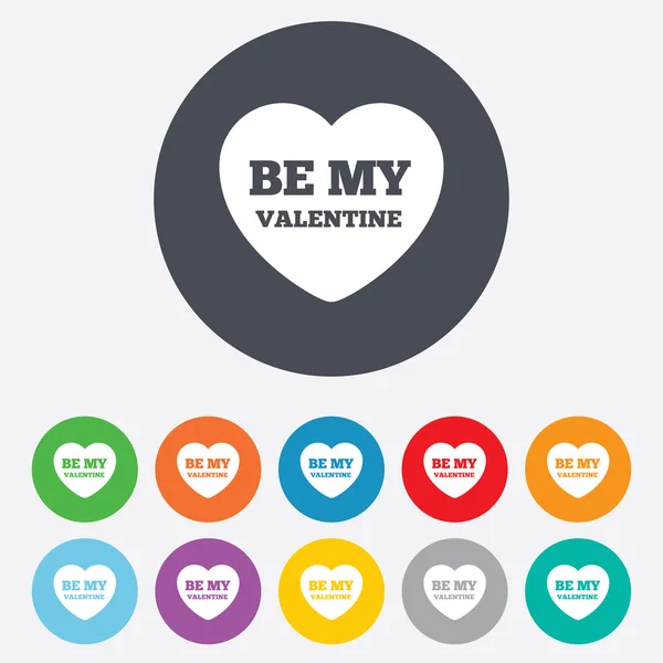 Be my Valentine sign icon. Heart Love symbol. — Stock Vector