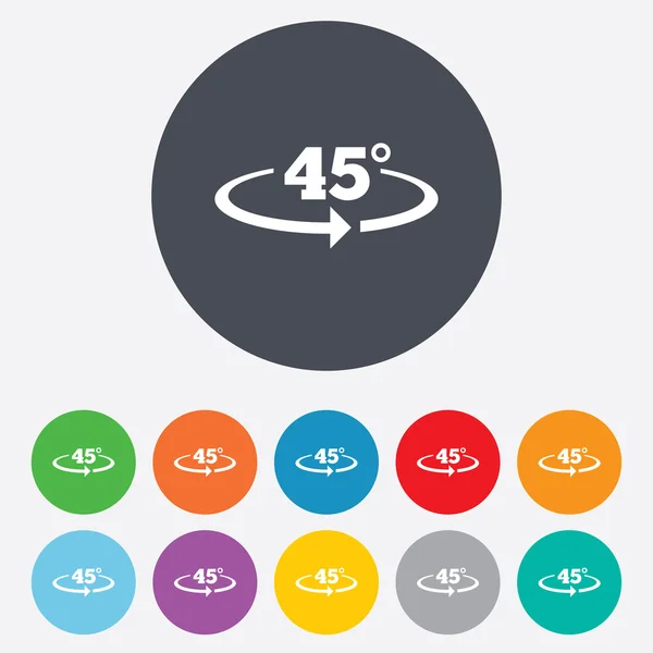 45 graden teken hoeksymbool. meetkunde-wiskunde-symbool — Stockvector