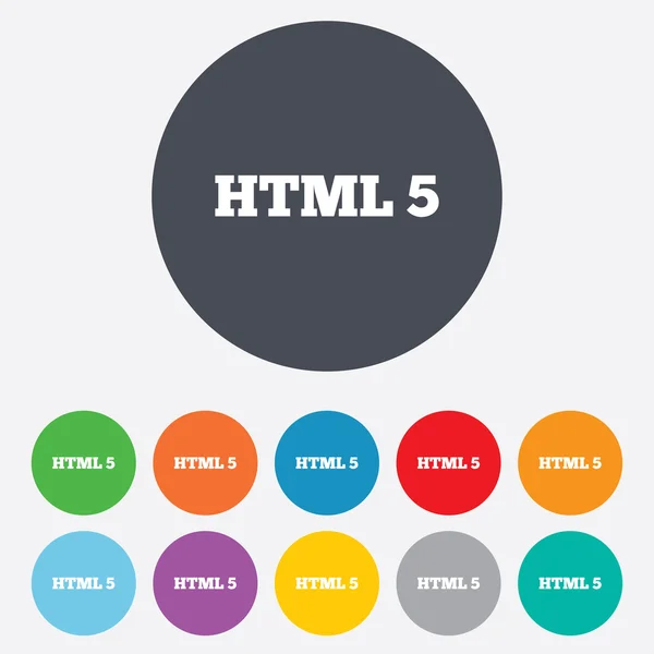 Html5 标志图标。新的标记语言符号. — 图库矢量图片