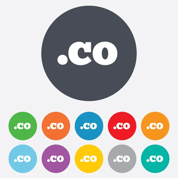 Domain CO sign icon. Top-level internet domain — Stock Vector