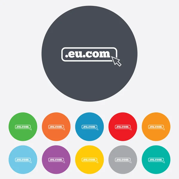 Domain EU.COM sign icon. Internet subdomain — Stock Vector