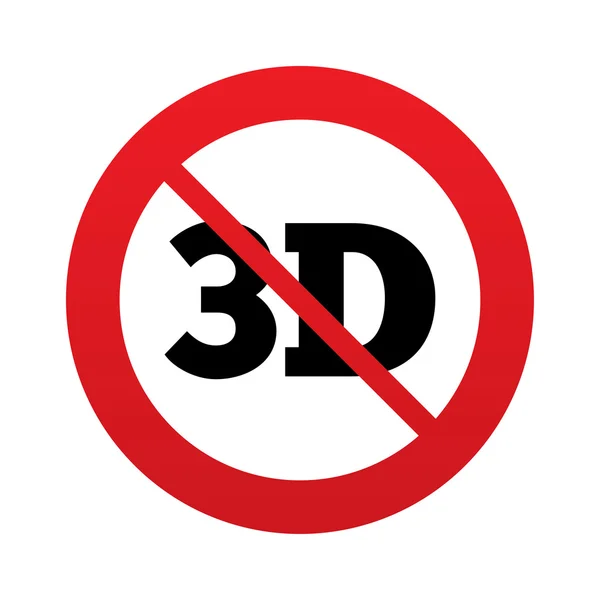 Nenhum ícone de sinal 3D. 3D Símbolo de nova tecnologia . — Fotografia de Stock