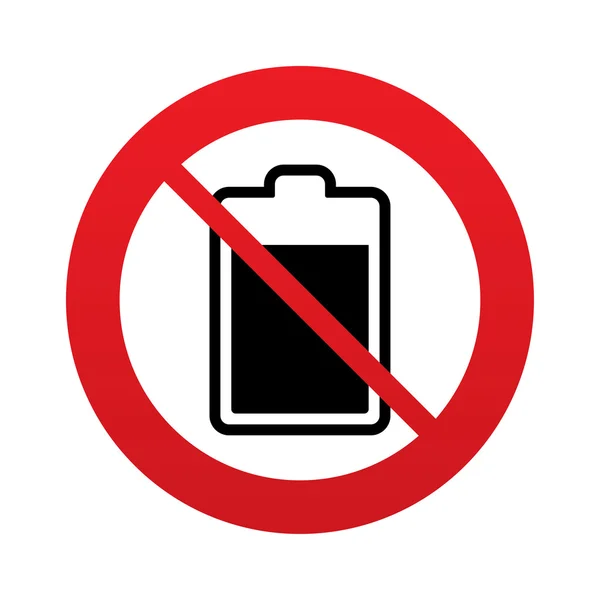 No Battery level sign icon. Electricity symbol. — Stock Photo, Image